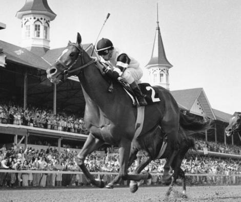 Affirmed, shown here winning the Kentucky Derby, was the last horse to capture the Triple Crown. (AP Photo)